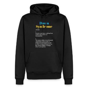 Down-Syndrom: Genetische Bedingung Mit - Männer Premium Bio Hoodie - Schwarz - Vorne - Nico (187cm)