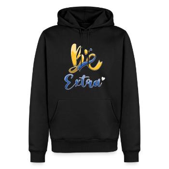 Soyez très conscient du syndrome de Down - Sweat à capuche Premium bio Homme - noir - Devant - Nico (187cm)
