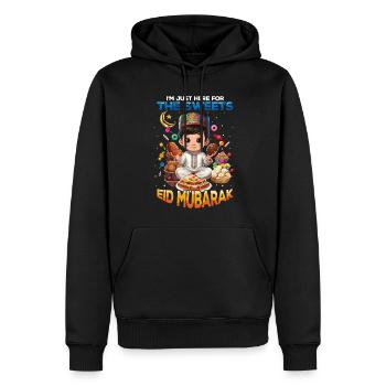 Eid Mubarak Süße Leckereien Mond - Männer Premium Bio Hoodie - Schwarz - Vorne - Nico (187cm)