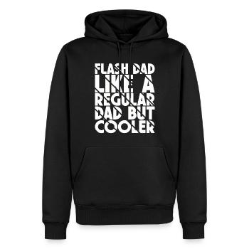 Bloc Flash Papa Boulderer - Sweat à capuche Premium bio Homme - noir - Devant - Nico (187cm)