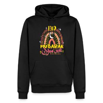 Eid Mubarak Regenbogen Mond und Sterne Design - Männer Premium Bio Hoodie - Schwarz - Vorne - Nico (187cm)