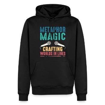 Poésie Slam Métaphore Magie Slam Poésie - Sweat à capuche Premium bio Homme - noir - Devant - Nico (187cm)