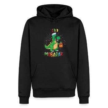 Eid Mubarak Dinosaurier Laterne Feier - Männer Premium Bio Hoodie - Schwarz - Vorne - Nico (187cm)