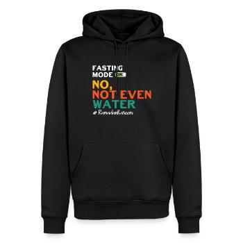 Eid Mubarak Fasting Mode On No Not Even Water - Men’s Premium Organic Hoodie - black - Front - Nico (187cm)
