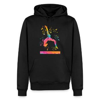 Gymnaste Poutre Gymnastique Artistique - Sweat à capuche Premium bio Homme - noir - Devant - Nico (187cm)