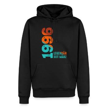 Legendär Seit März 1996 März 1996 Geburtstag 1996 - Männer Premium Bio Hoodie - Schwarz - Vorne - Nico (187cm)