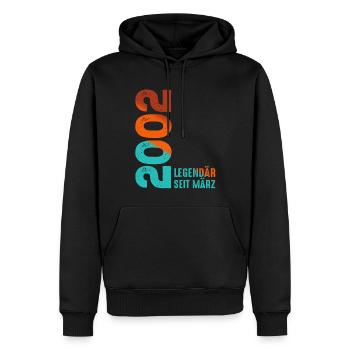 Legendär Seit März 2002 März 2002 Geburtstag 2002 - Männer Premium Bio Hoodie - Schwarz - Vorne - Nico (187cm)