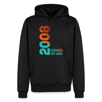 Legendär Seit März 2008 März 2008 Geburtstag 2008 - Männer Premium Bio Hoodie - Schwarz - Vorne - Nico (187cm)