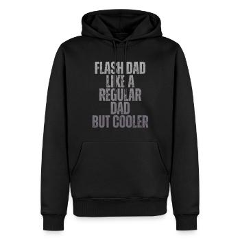 Bouldering Flash Papa Boulderer - Männer Premium Bio Hoodie - Schwarz - Vorne - Nico (187cm)