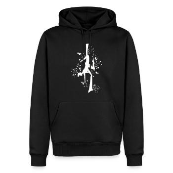 Vertikaltuch Luftakrobatik Aerial Silk - Männer Premium Bio Hoodie - Schwarz - Vorne - Nico (187cm)