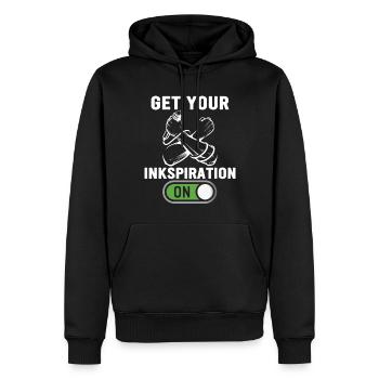 Poetry Slam Inkspiration Slam-poesie - Männer Premium Bio Hoodie - Schwarz - Vorne - Nico (187cm)