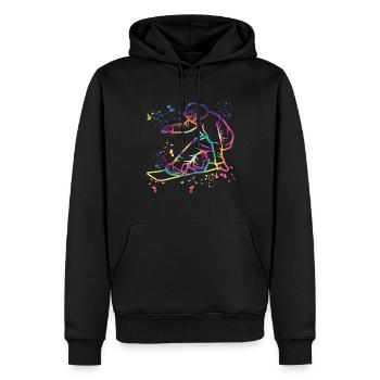 Snowboarder Snowboarding Snowboard - Sweat à capuche Premium bio Homme - noir - Devant - Nico (187cm)