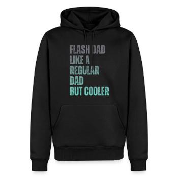 Bloc Flash Papa Boulderer - Sweat à capuche Premium bio Homme - noir - Devant - Nico (187cm)