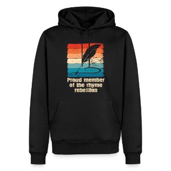 Poetry Slam Reim Rebellion Slam Poesie - Männer Premium Bio Hoodie - Schwarz - Vorne - Nico (187cm)