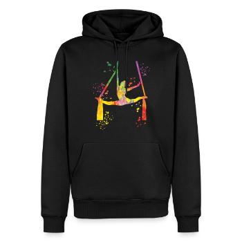 Vertikaltuch Luftakrobatik Aerial Silk - Männer Premium Bio Hoodie - Schwarz - Vorne - Nico (187cm)