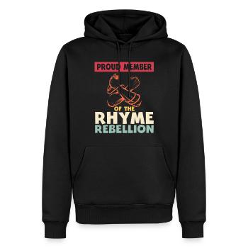 Poetry Slam Reim Rebellion Slam Poesie - Männer Premium Bio Hoodie - Schwarz - Vorne - Nico (187cm)
