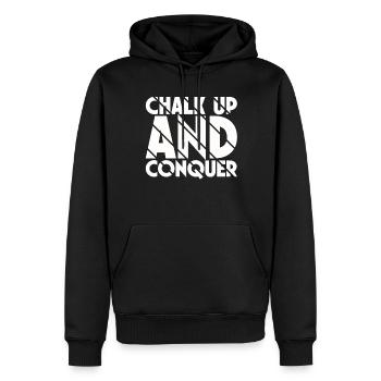 Boulderer Chalk Up Und Conquer Bouldering - Männer Premium Bio Hoodie - Schwarz - Vorne - Nico (187cm)