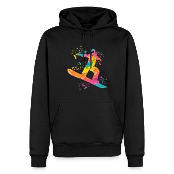 Snowboarder Snowboarding Snowboard - Sweat à capuche Premium bio Homme - noir - Devant - Nico (187cm)