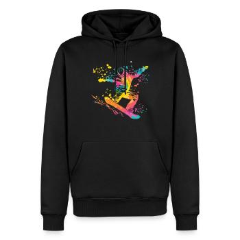 Snowboarder Snowboarding Snowboard - Sweat à capuche Premium bio Homme - noir - Devant - Nico (187cm)