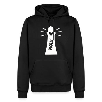 Leuchtturm Ostsee Nordsee Moin - Männer Premium Bio Hoodie - Schwarz - Vorne - Nico (187cm)