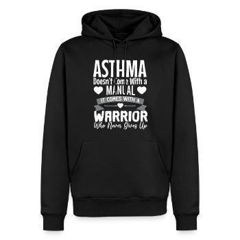 Asthma Bewusstsein Krieger Wer Niemals Aufgibt - Männer Premium Bio Hoodie - Schwarz - Vorne - Nico (187cm)