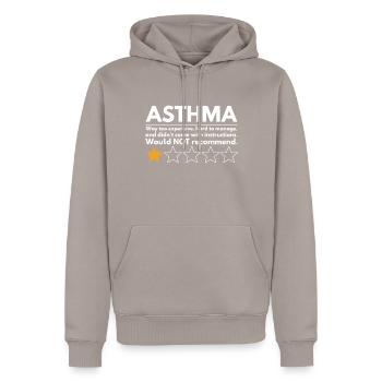 Asthma education: Expensive, difficult to handle - Men’s Premium Organic Hoodie - taupe - Front - Nico (187cm)