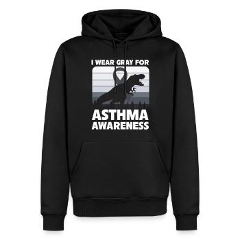 Ich Trage Grau Für Asthma Bewusstsein - Männer Premium Bio Hoodie - Schwarz - Vorne - Nico (187cm)