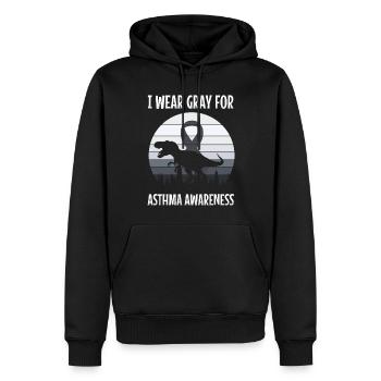 Ich Trage Grau Für Asthma Bewusstsein Mit - Männer Premium Bio Hoodie - Schwarz - Vorne - Nico (187cm)