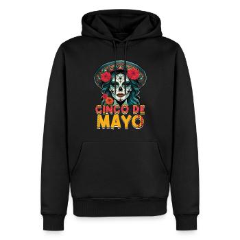 Cinco De Mayo Mystische Schönheit Mit Blumen - Männer Premium Bio Hoodie - Schwarz - Vorne - Nico (187cm)
