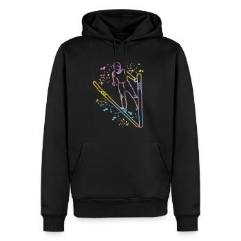 Vol à ski Ski nordique Saut à ski - Sweat à capuche Premium bio Homme - noir - Devant - Nico (187cm)