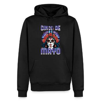 Cinco De Mayo Kunstvolles Motiv Mit Totenkopf - Männer Premium Bio Hoodie - Schwarz - Vorne - Nico (187cm)