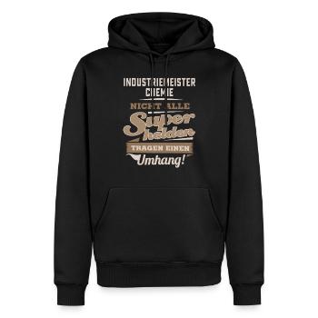 Superhelden in Sepia - Industriemeister Chemie - - Männer Premium Bio Hoodie - Schwarz - Vorne - Nico (187cm)
