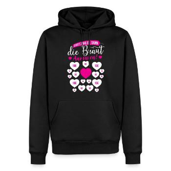 Braut Junggesellin Junggesellinenabschied JGA Geld - Männer Premium Bio Hoodie - Schwarz - Vorne - Nico (187cm)