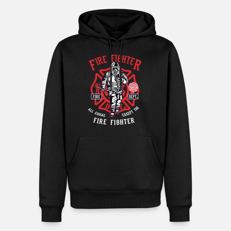 pompier - Sweat à capuche Premium bio Homme - noir