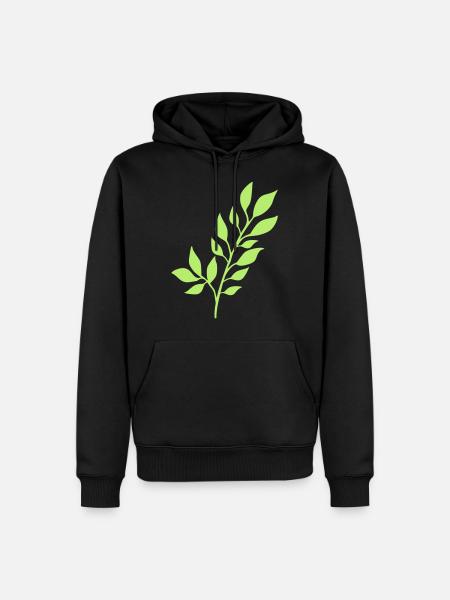 Branch with leaves - Men’s Premium Organic Hoodie - black