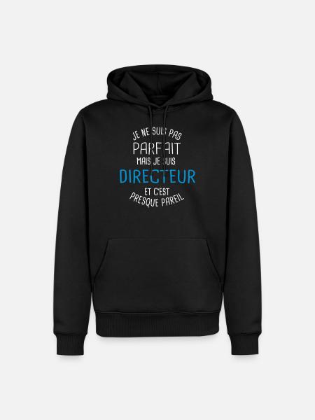 Pas parfait mais directeur - Sweat à capuche Premium bio Homme - noir