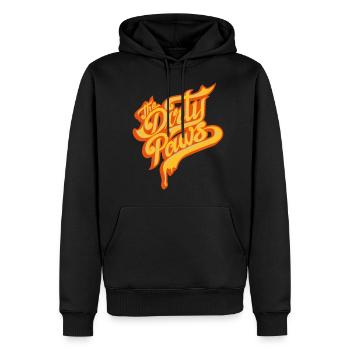 Dirtypaws - Männer Premium Bio Hoodie - Schwarz - Vorne - Nico (187cm)