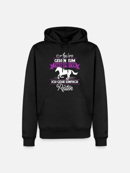 Reiterin Reitsport Reiten Pferd Reiter Therapie - Männer Premium Bio Hoodie - Schwarz