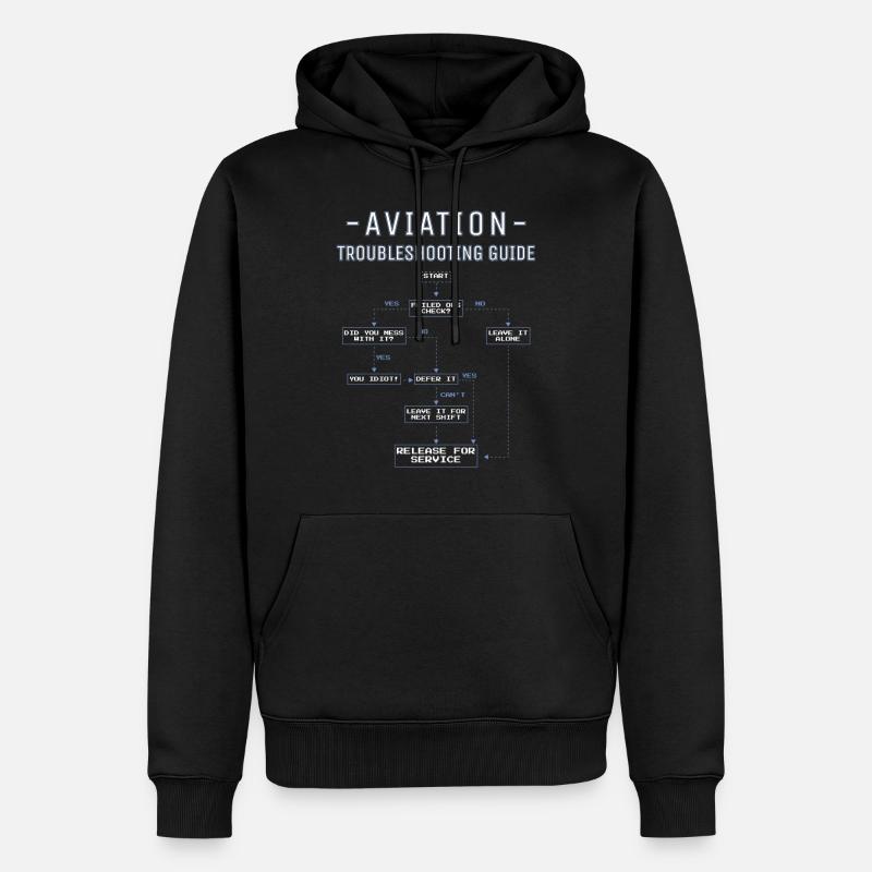 Aviation Troubleshooting Guide Gift - Men’s Premium Organic Hoodie - black