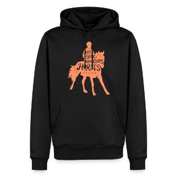 Reiterin Reiten - Just A Girl Who Loves Horses - Sweat à capuche Premium bio Homme - noir - Devant - Nico (187cm)