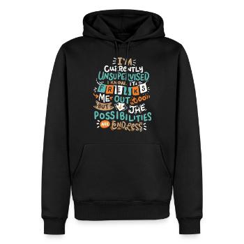 Currently unsupervised possibilities are endless - Sweat à capuche Premium bio Homme - noir - Devant - Nico (187cm)