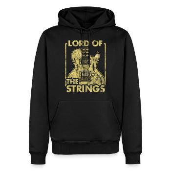 guitare - Sweat à capuche Premium bio Homme - noir - Devant - Nico (187cm)