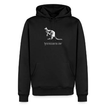 Tyrannosaure Cerf T-Rex dinosaure cerf kangourou - Sweat à capuche Premium bio Homme - noir - Devant - Nico (187cm)