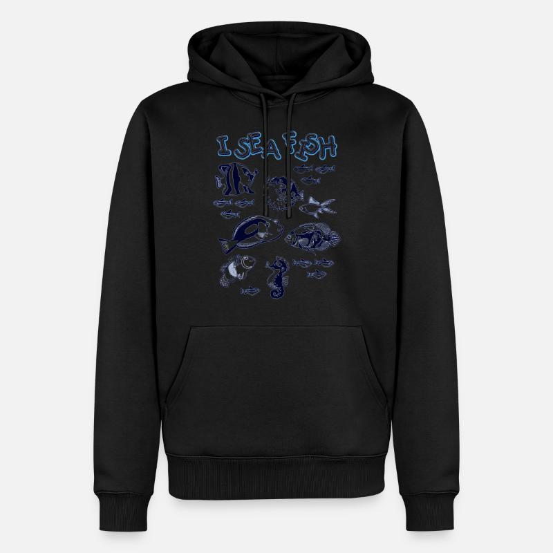 je poisson de mer - Sweat à capuche Premium bio Homme - noir