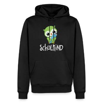 Kleine Eule - Schulkind - Männer Premium Bio Hoodie - Schwarz - Vorne - Nico (187cm)