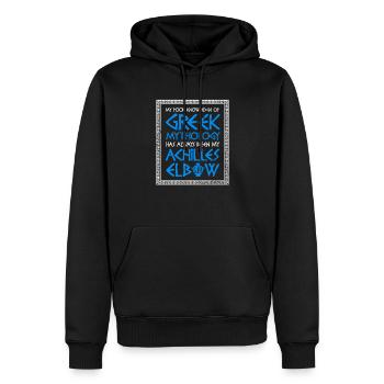 Poor Knowledge Greek Mythology Achilles Elbow - Men’s Premium Organic Hoodie - black - Front - Nico (187cm)