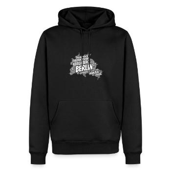 Berlin - Männer Premium Bio Hoodie - Schwarz - Vorne - Nico (187cm)