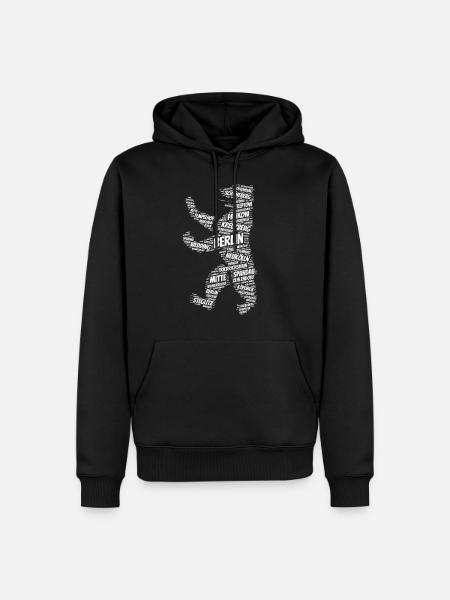 Berliner Bär Berlin - Männer Premium Bio Hoodie - Schwarz