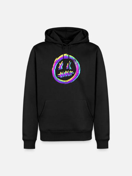 Crazy smiley face - Pépin RVB - Sweat à capuche Premium bio Homme - noir