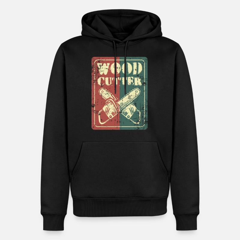 Tronçonneuse bûcheron - Sweat à capuche Premium bio Homme - noir